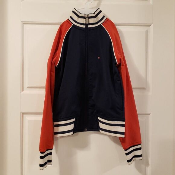Tommy Hilfiger Boy's Orange Navy Polyester Bomber Jacket - Size XS or 4/5 - Picture 15 of 15